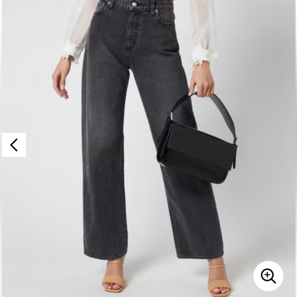 BY FAR Manu Large Patent Black Flap Rectangle Bag